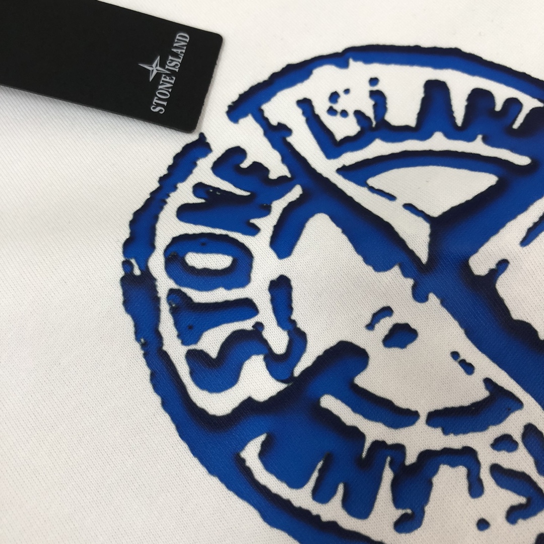 Stone Island Custom Cotton T-shirts in Black/White, Sizes S-XL, Unique Design Style - 图片 6