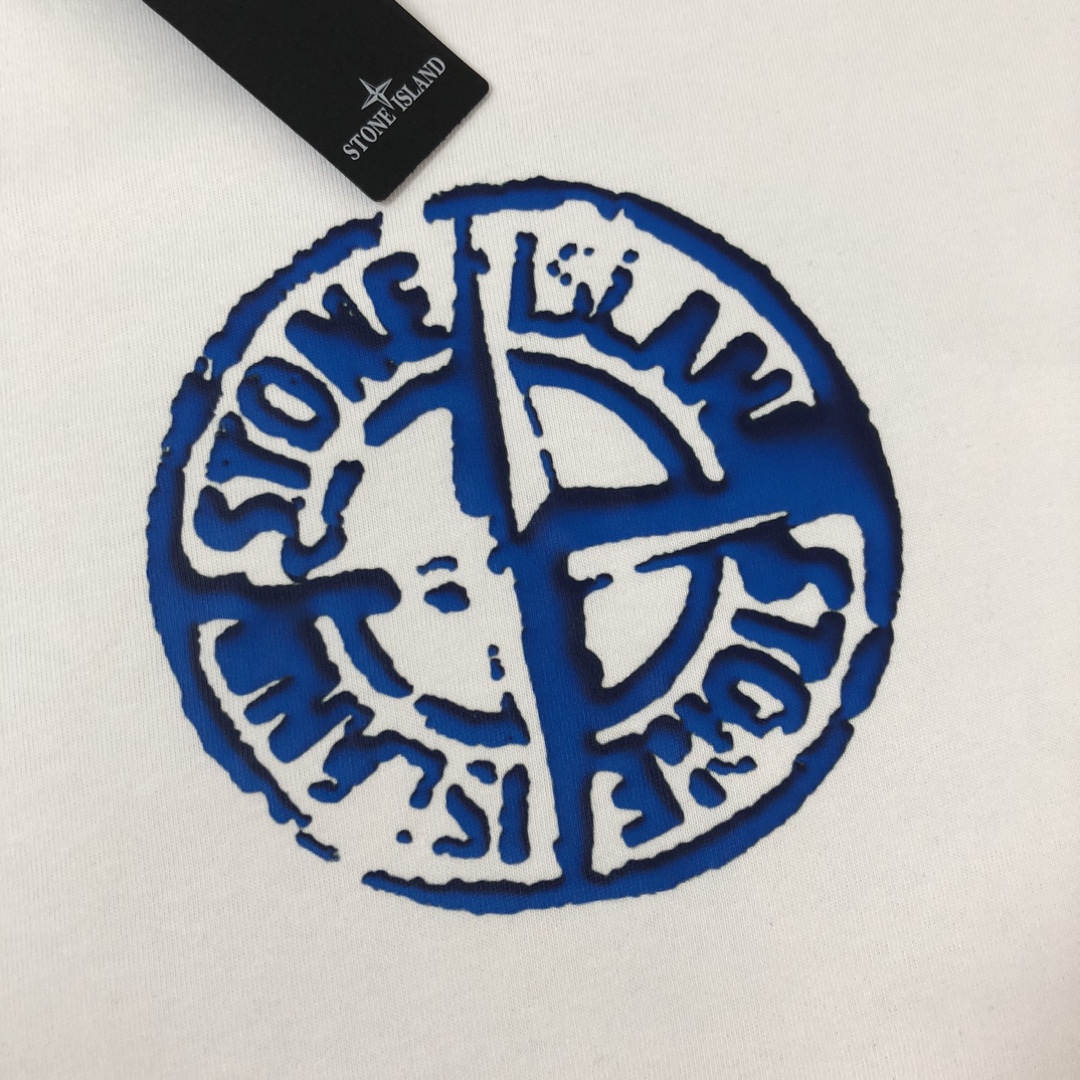 Stone Island Custom Cotton T-shirts in Black/White, Sizes S-XL, Unique Design Style - 图片 5