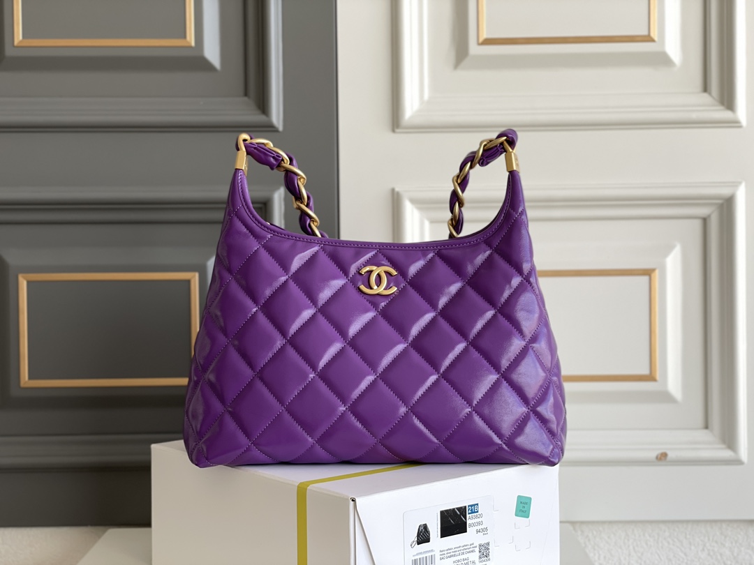 Chanel Borse Crossbody & Borse a Tracolla Nero Platino Viola Bianco Oro vintage Pelle d'agnello di pecora Vintage Catene