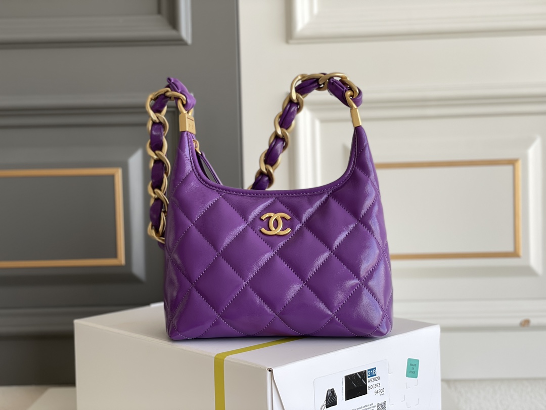 Chanel Borse Crossbody & Borse a Tracolla Nero Platino Viola Bianco Oro vintage Pelle d'agnello di pecora Vintage Catene