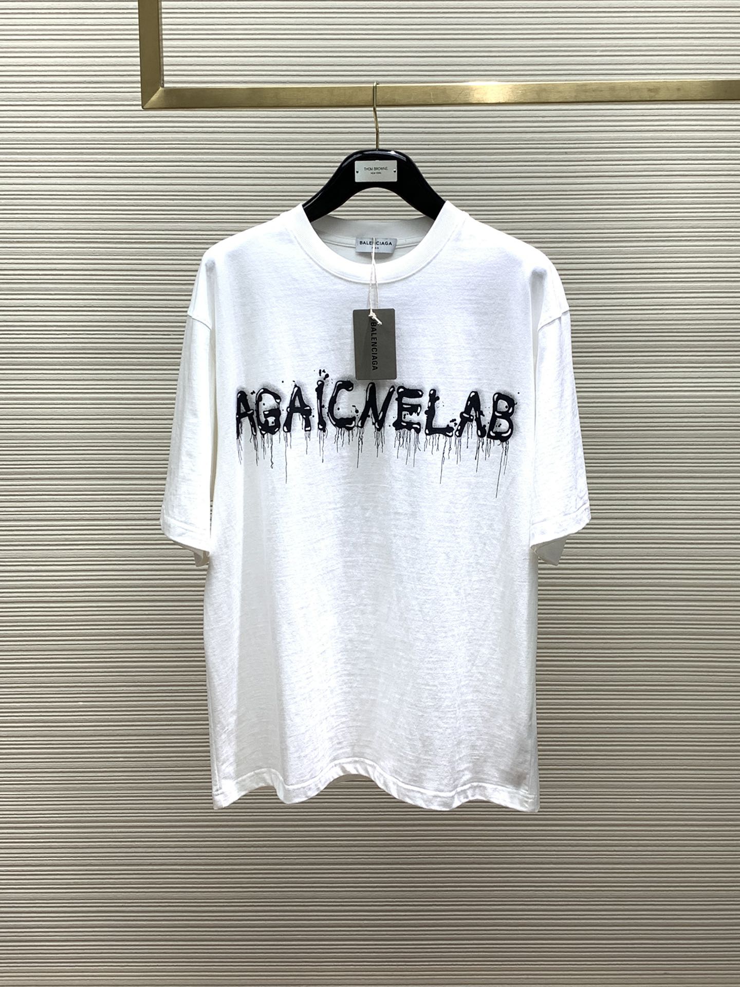 Balenciaga Clothing T-Shirt Printing Summer Collection Fashion Short Sleeve