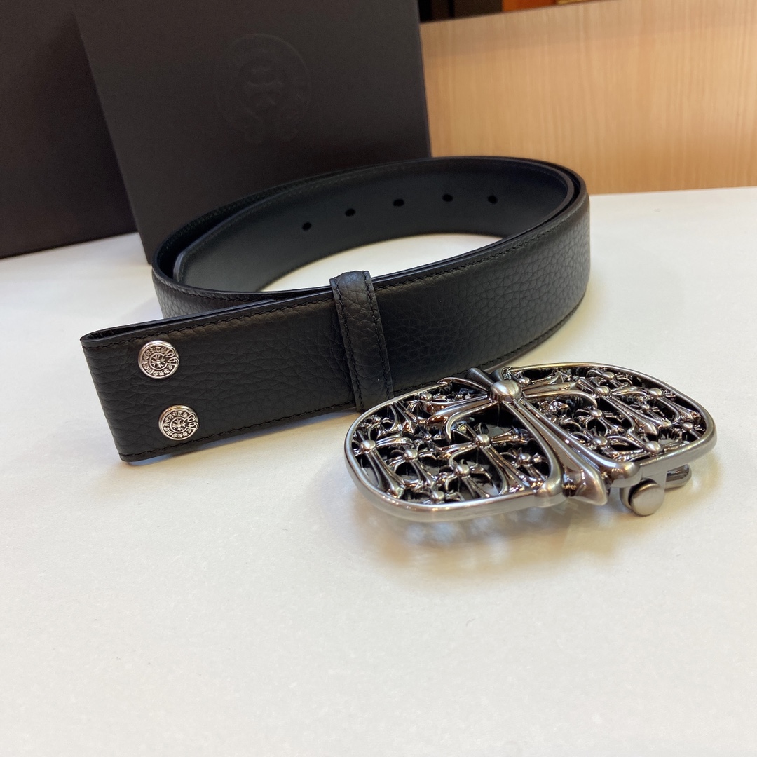 𝐂𝐡𝐫𝐨𝐦𝐞𝐇𝐞𝐚𝐫𝐭𝐬 克罗心 可拆卸款，S925镀银扣钉刻字清晰，效果立体，精品铜扣搭配头层荔枝纹皮