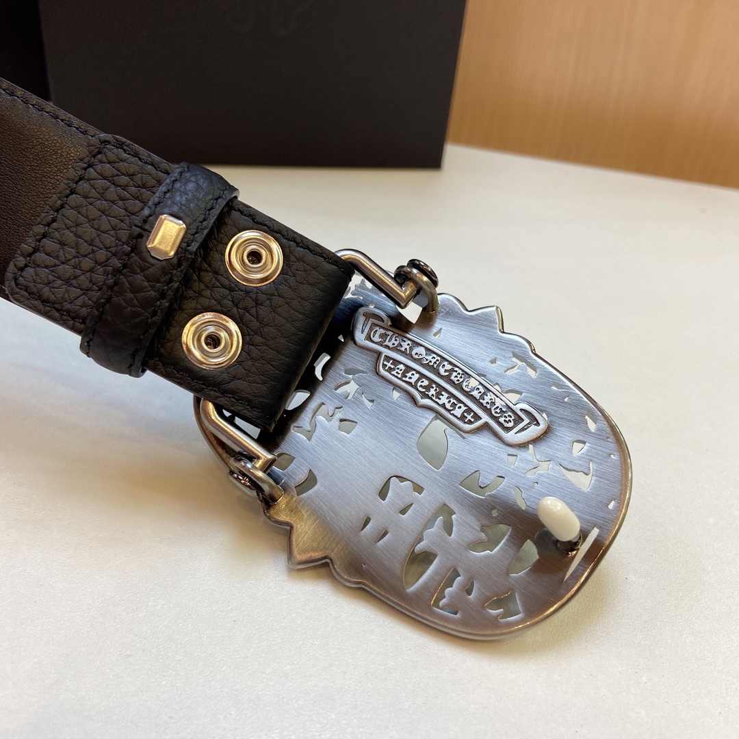 𝐂𝐡𝐫𝐨𝐦𝐞𝐇𝐞𝐚𝐫𝐭𝐬 克罗心 可拆卸款，S925镀银扣钉刻字清晰，效果立体，精品铜扣搭配头层荔枝纹皮