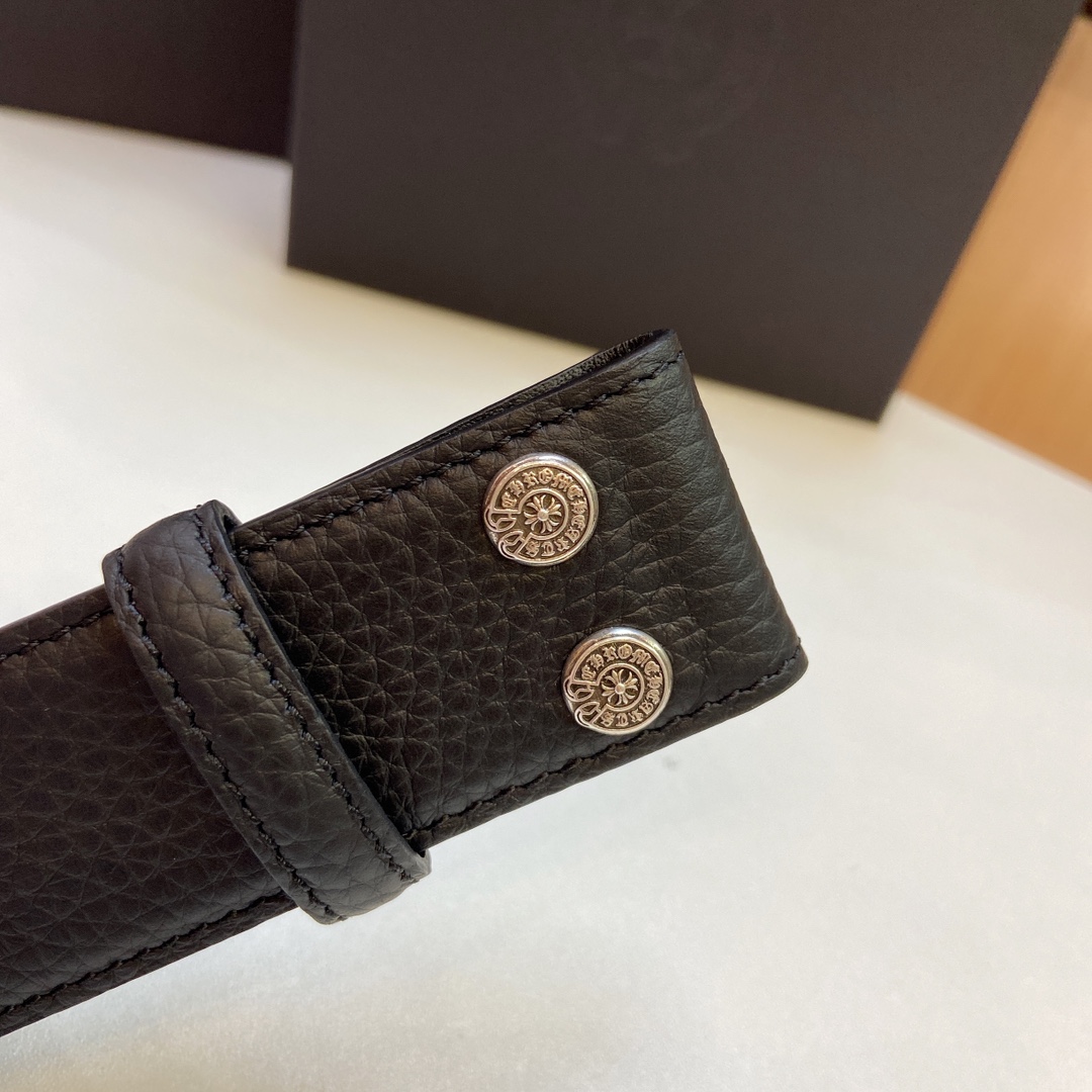 𝐂𝐡𝐫𝐨𝐦𝐞𝐇𝐞𝐚𝐫𝐭𝐬 克罗心 可拆卸款，S925镀银扣钉刻字清晰，效果立体，精品铜扣搭配头层荔枝纹皮