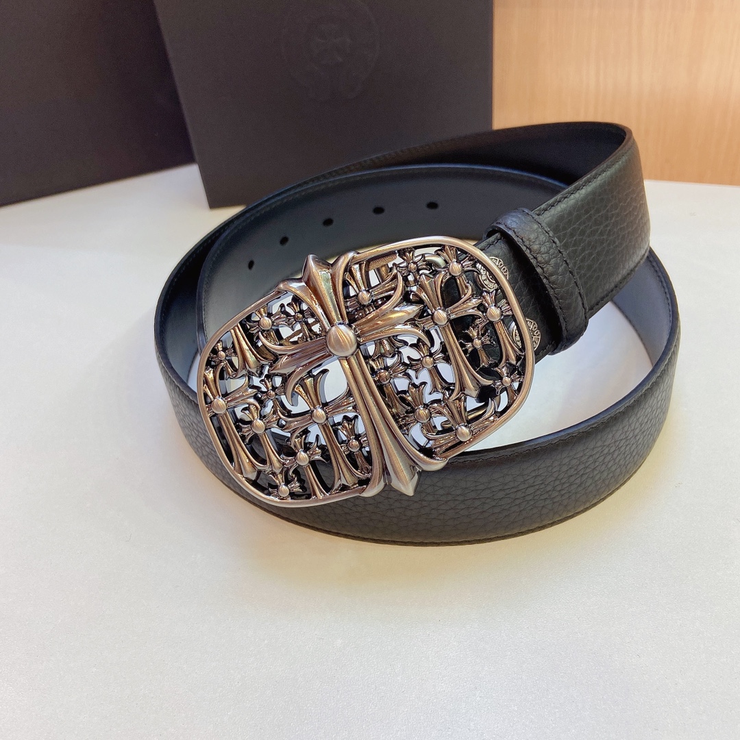 𝐂𝐡𝐫𝐨𝐦𝐞𝐇𝐞𝐚𝐫𝐭𝐬 克罗心 可拆卸款，S925镀银扣钉刻字清晰，效果立体，精品铜扣搭配头层荔枝纹皮