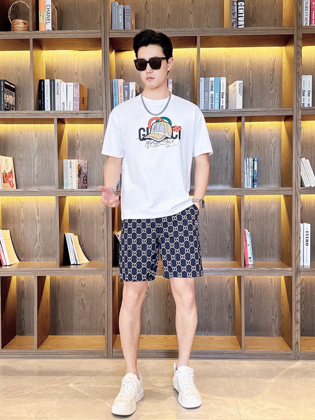 Gucci Clothing Shorts T-Shirt Two Piece Outfits & Matching Sets for sale online
 Men Summer Collection Fashion Short Sleeve