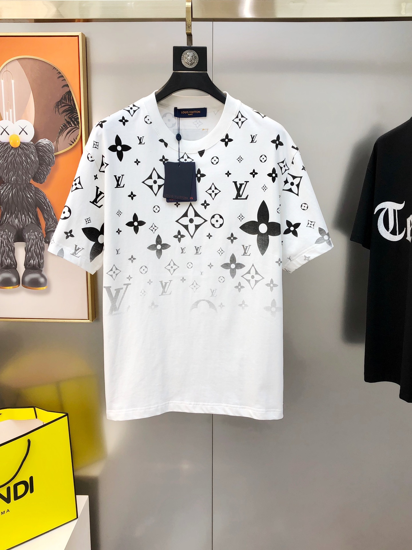 Louis Vuitton High
 Clothing T-Shirt Buy Online
 Black White Printing Men Cotton Spring/Summer Collection Fashion Short Sleeve