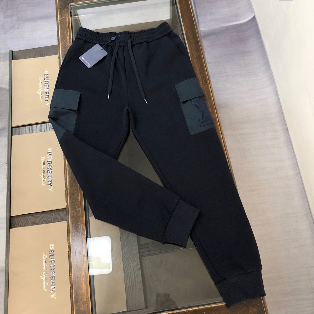 Louis Vuitton Ropa Pantalones Negro Blanco Bordado Algodón Colección de otoño Casual