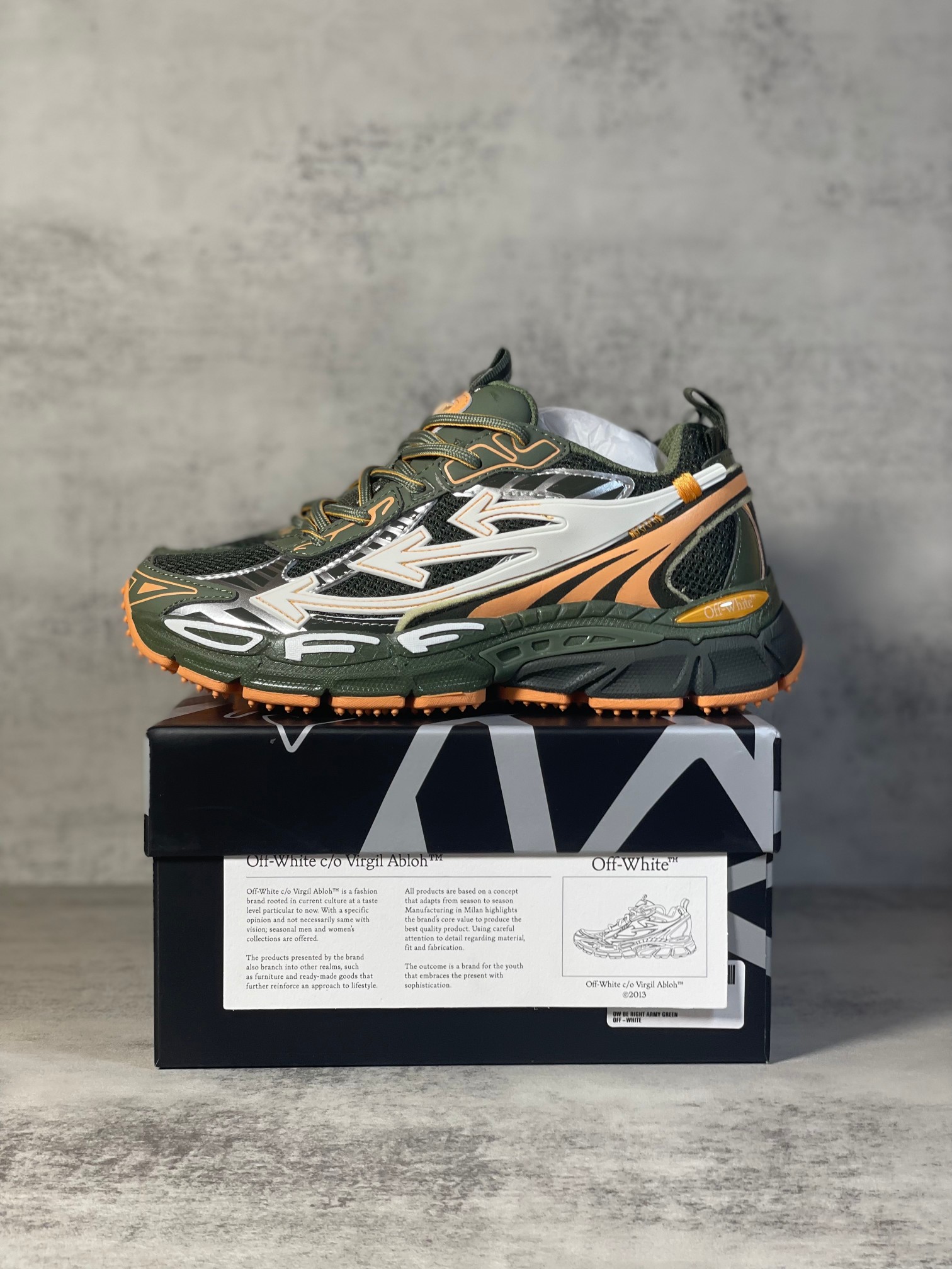 Off-White Men's OOO Olive/Orange Sneakers - Stylish, Comfortable, Durable 10 a1721210940510 8134