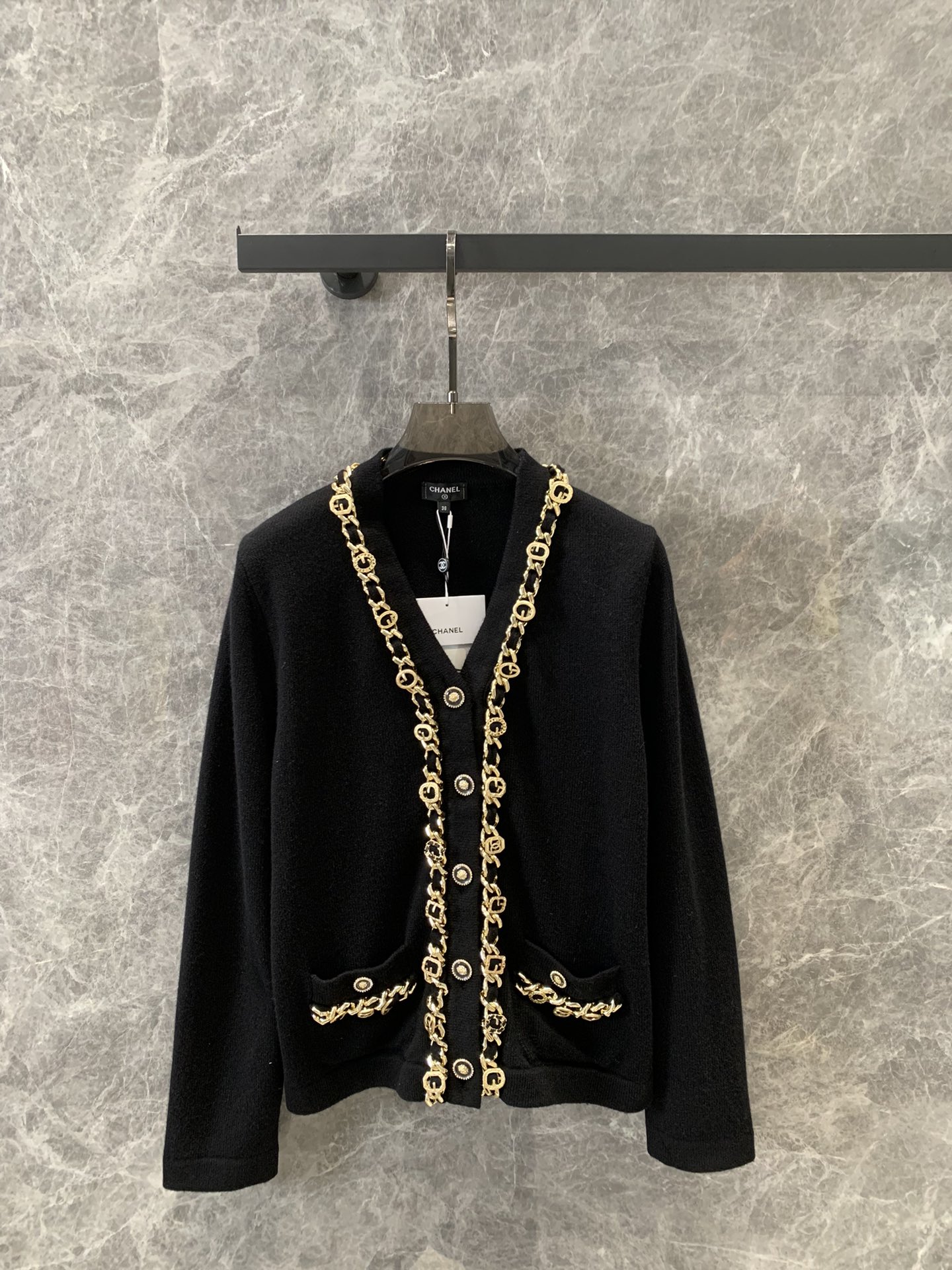 Chanel High
 Clothing Cardigans Black Fall/Winter Collection Chains