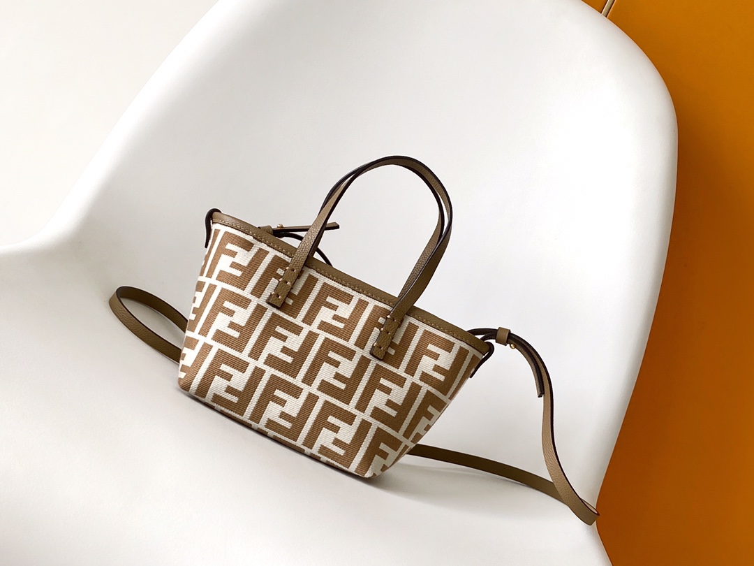 Fendi Roll Mini Tote Bag With FF Motif and Detachable Shoulder Strap 1 i1721191858 5093 0
