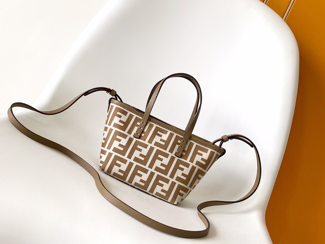 Fendi Roll Mini Tote Bag With FF Motif and Detachable Shoulder Strap 2 i1721191858 9387 1