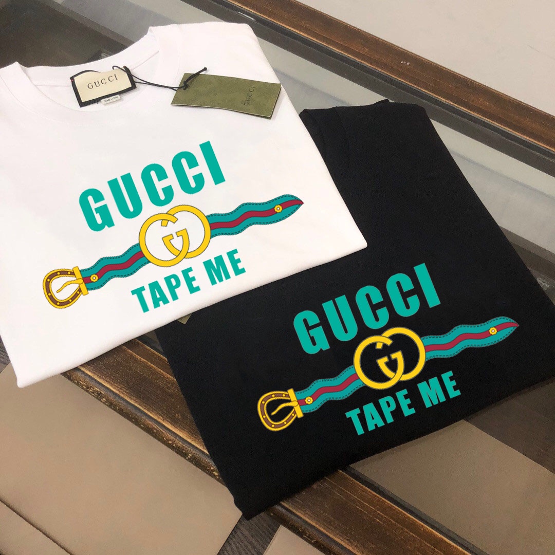 Gucci Kleding T-Shirt Zwart Wit Lente/Zomercollectie Fashion Korte mouw