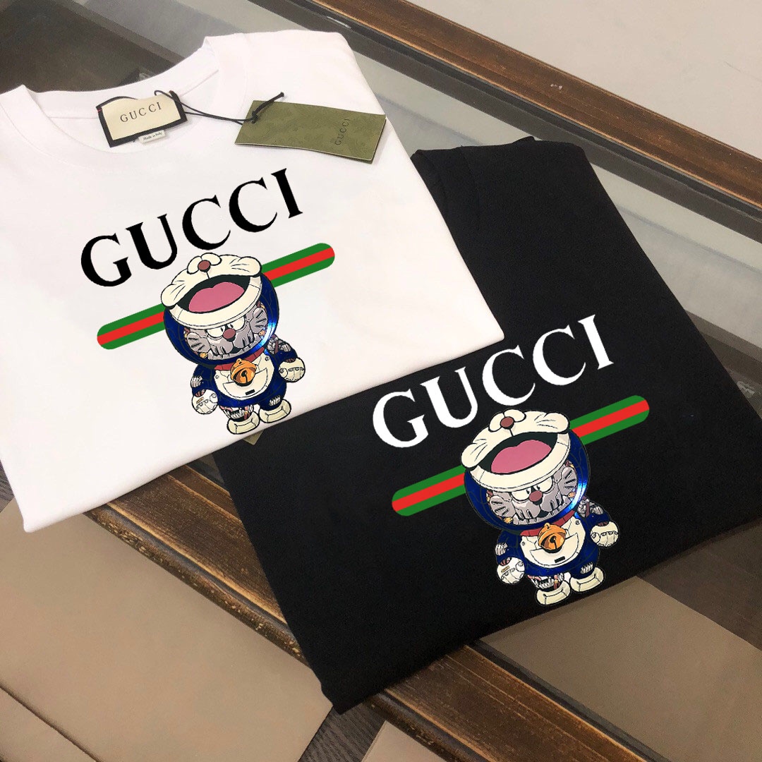 Gucci Kleding T-Shirt Zwart Wit Lente/Zomercollectie Fashion Korte mouw