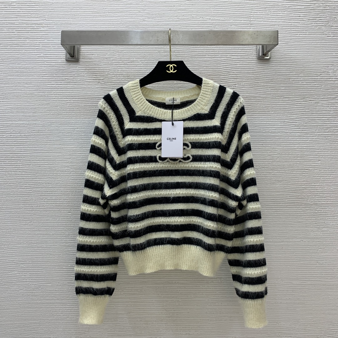 Celine Ropa Jersey de punto Camisas y blusas Bordado Tejido Colección de otoño Manga larga