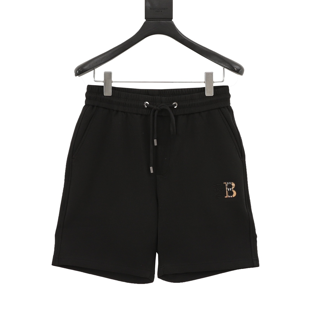 Burberry/巴宝莉 Pantalones cortos con bordado B de cuadros, pantalones cortos de playa exclusivos de la temporada de veran…
