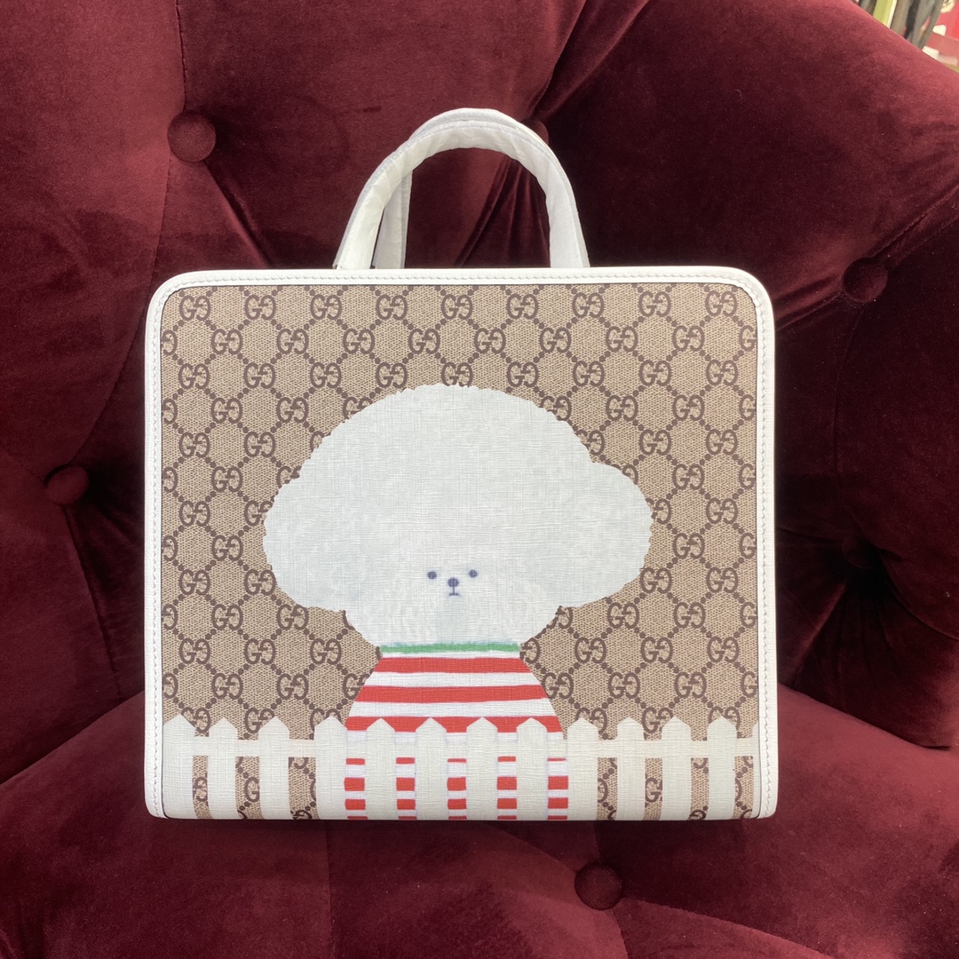 Bolso Tote Gucci Supreme con Estampado de Perrito para Niños