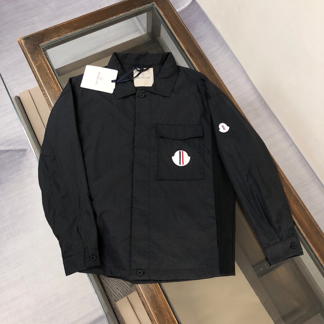 Moncler Clothing Coats & Jackets Shirts & Blouses Black Green Light White Unisex Spring/Fall Collection Casual