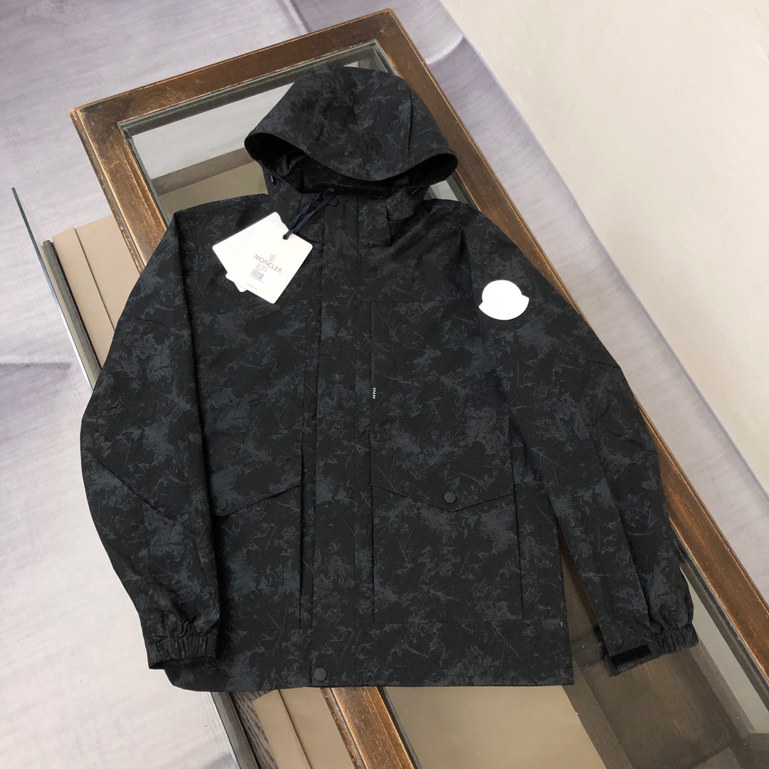 Moncler Clothing Coats & Jackets Windbreaker Black Blue White Fall Collection Fashion Hooded Top