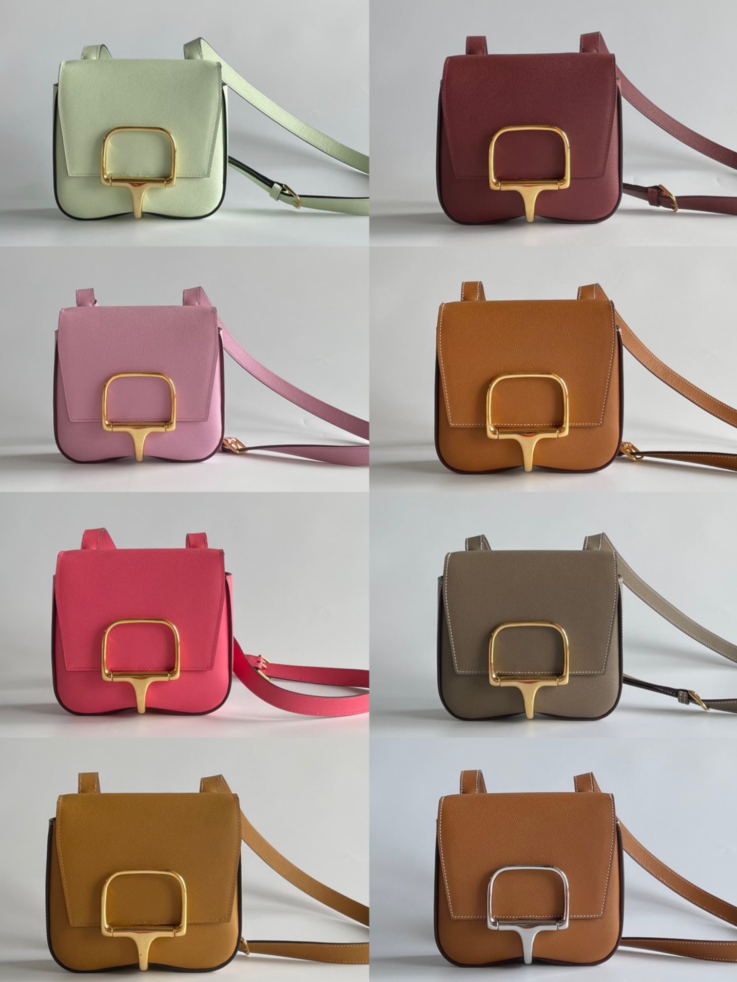 Hermès Butt bag Della Cavalleria mini 18cm epsom gold and silver buckle in stock small quantity in stock