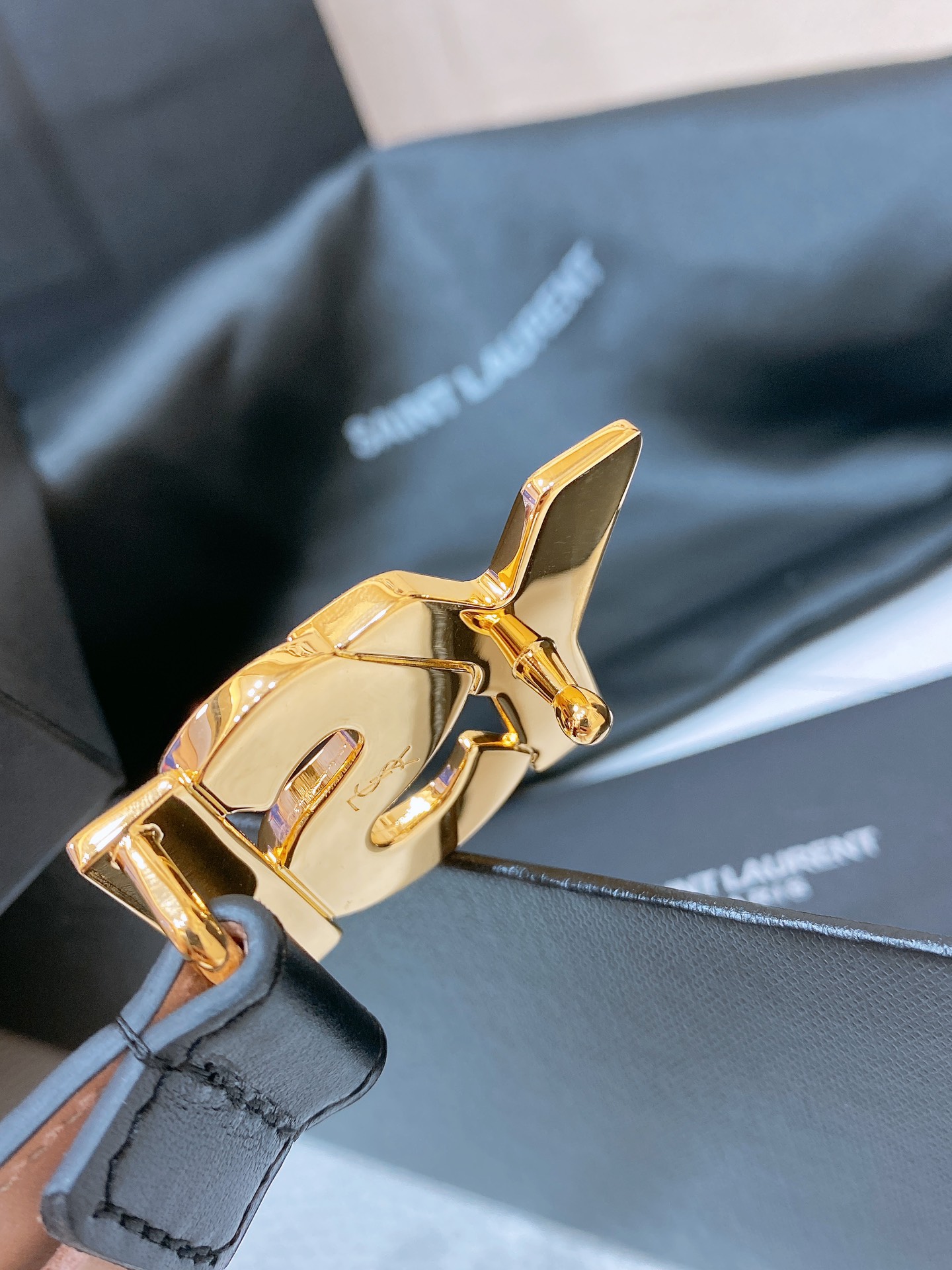 YSL Saint Laurent Women’s Belt with Copper Buttons and Two-Faced Calves - 图片 2