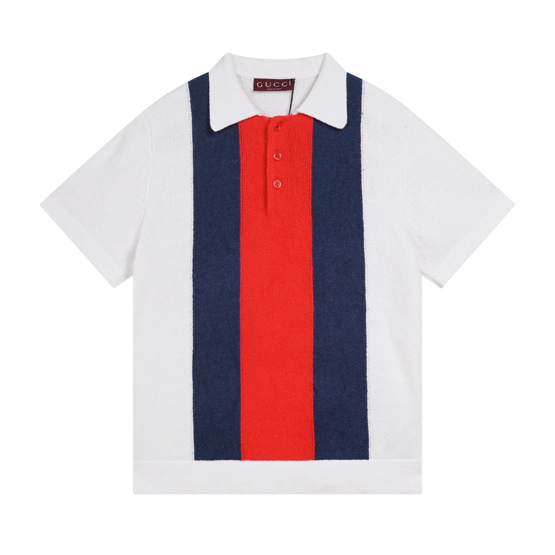 Versión correcta de alta calidad P115/G casa, nueva colección de primavera/verano 24, polo de punto de algodón merceriz…