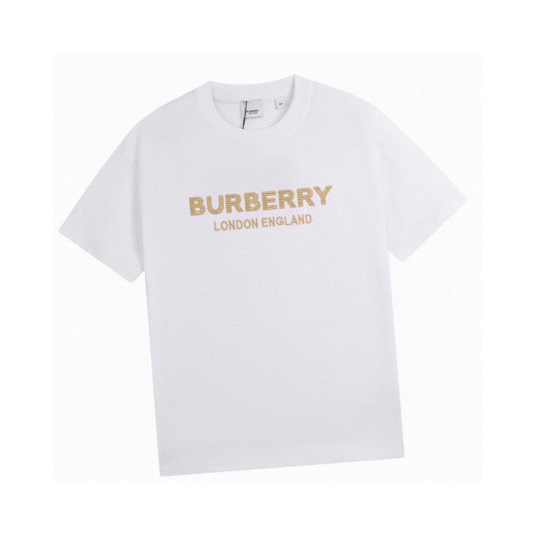 巴宝莉/Burberry 夏季新款高端品质经典字母刺绣圆领短袖T恤