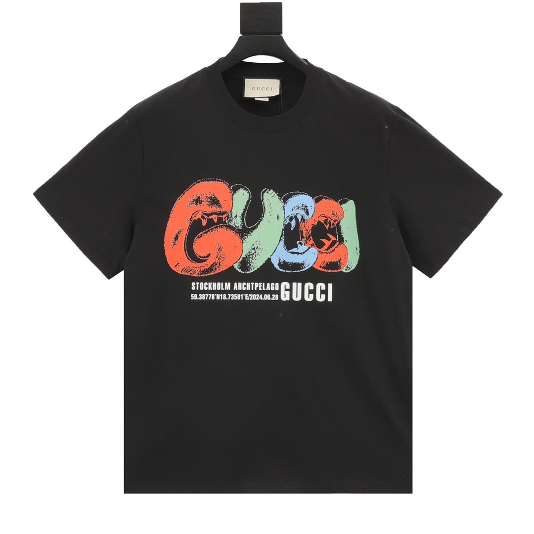 2024 AAA Replica dostosuj
 Gucci Odzież T-Shirt Unisex Bawełna Krótki rękaw