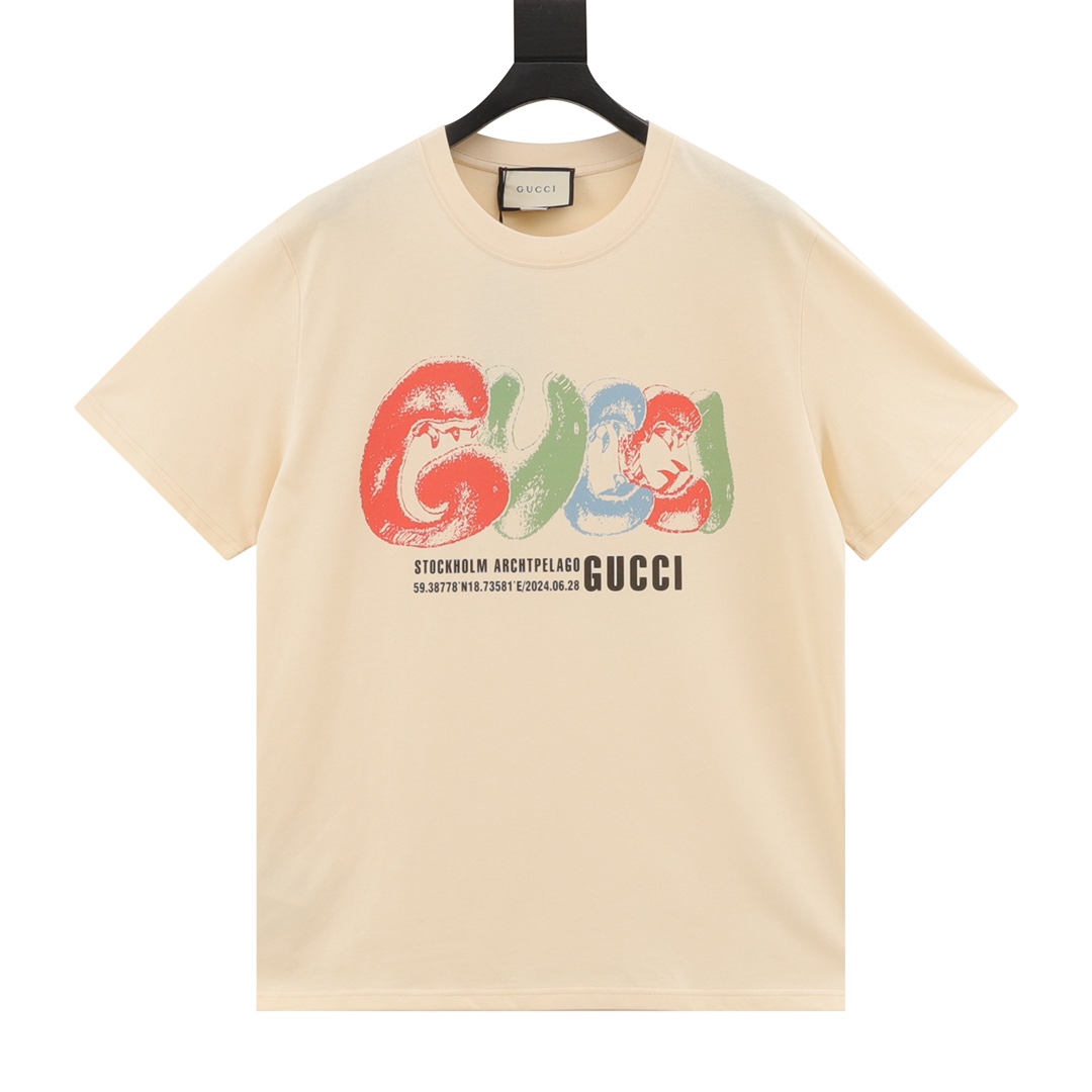 Gucci Odzież T-Shirt Unisex Bawełna Krótki rękaw