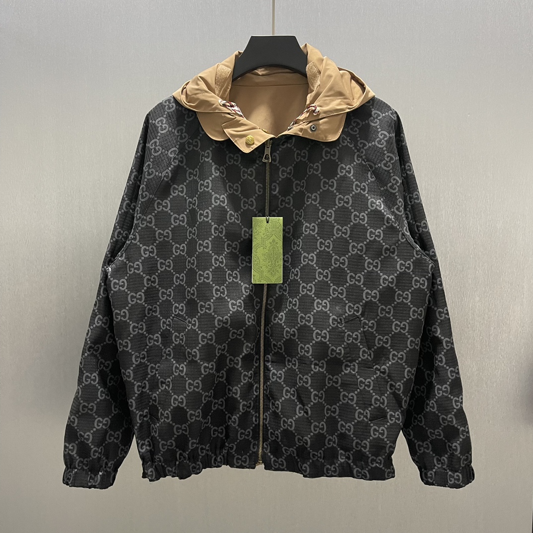 🧧Chaqueta GU*CI de lona GG reversible Talla: S-XL Los elementos de los años 90 siguen siendo inseparables de la estéti…