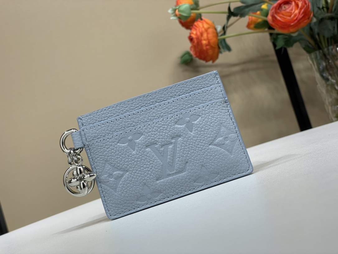 Louis Vuitton Portefeuille Kleine portemonnee Blauw Lichtblauw Zilver M83585