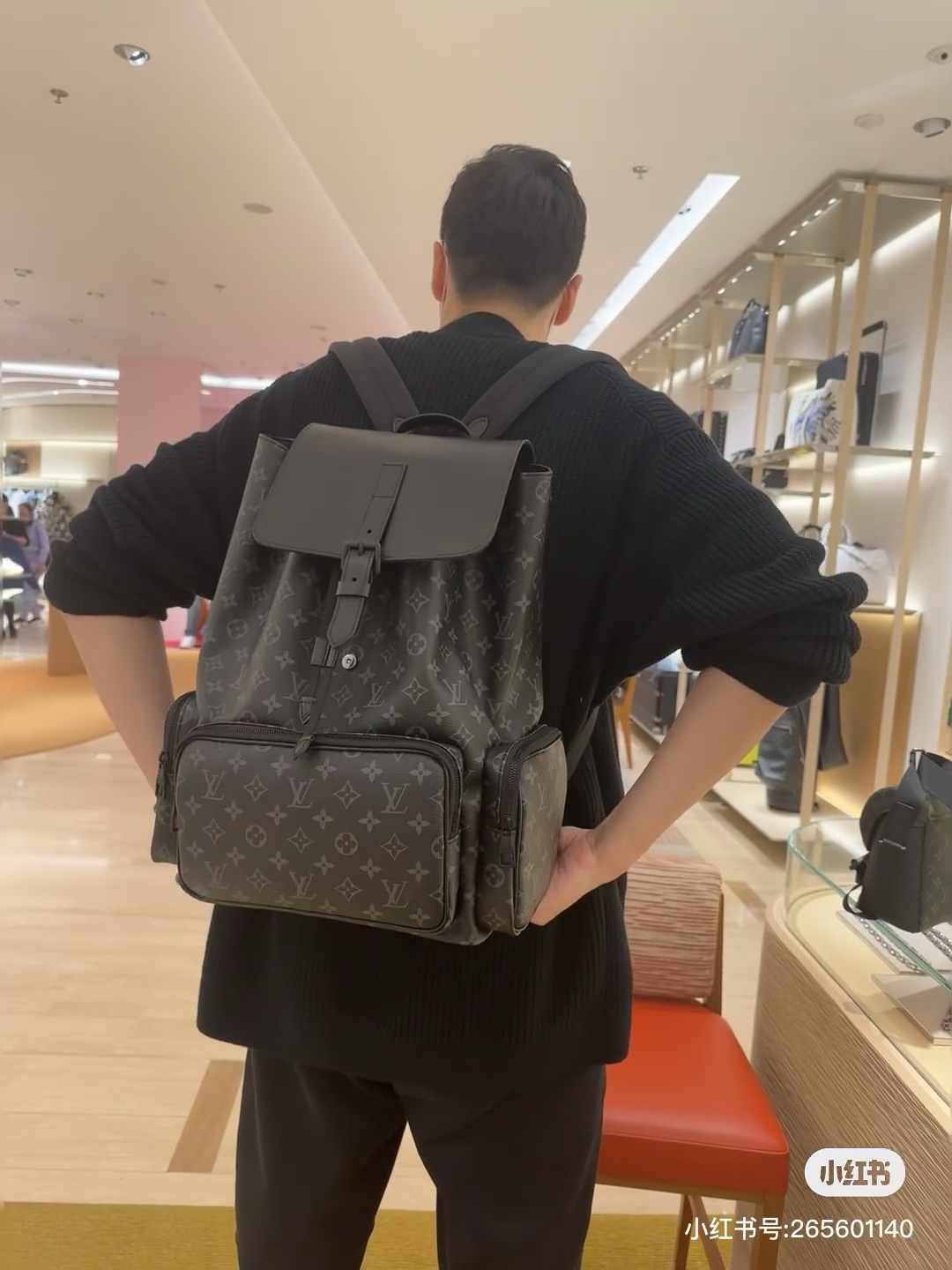 AAAA
 Louis Vuitton Bags Backpack Black