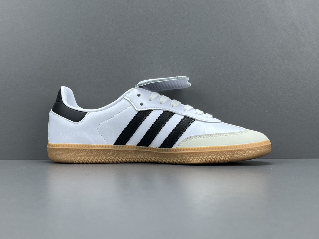 纯原版阿迪AdidasOriginalsSambaLongTongues白黑低帮休闲板鞋货号IG4279