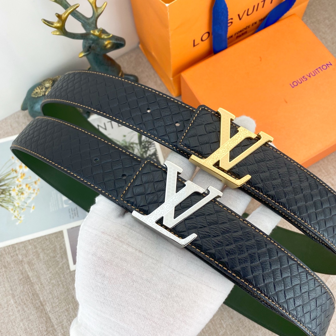 LV💕 特种皮腰带系列 ，原厂五金精品不锈钢扣，手感柔软舒适 宽3.8CM。