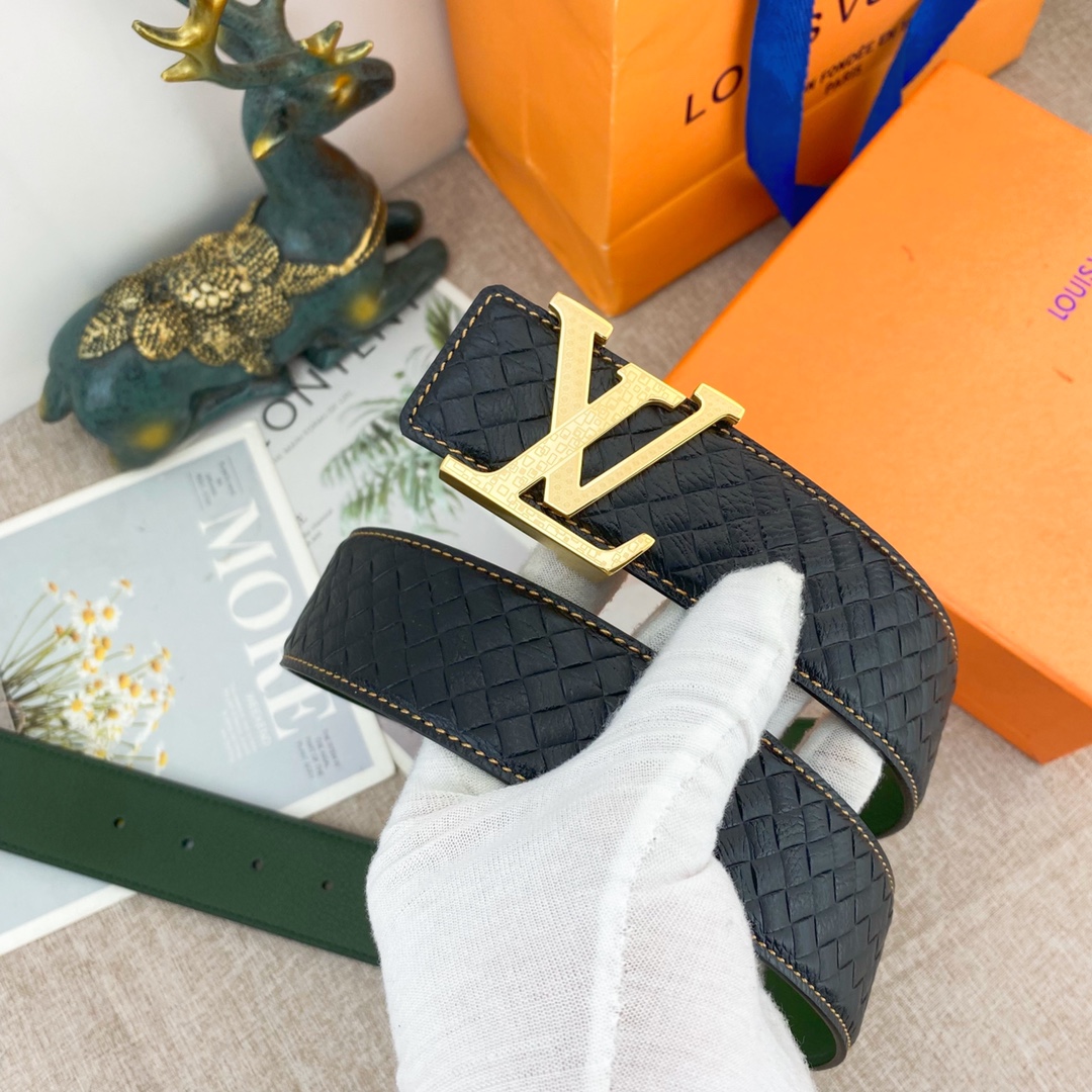 LV💕 特种皮腰带系列 ，原厂五金精品不锈钢扣，手感柔软舒适 宽3.8CM。