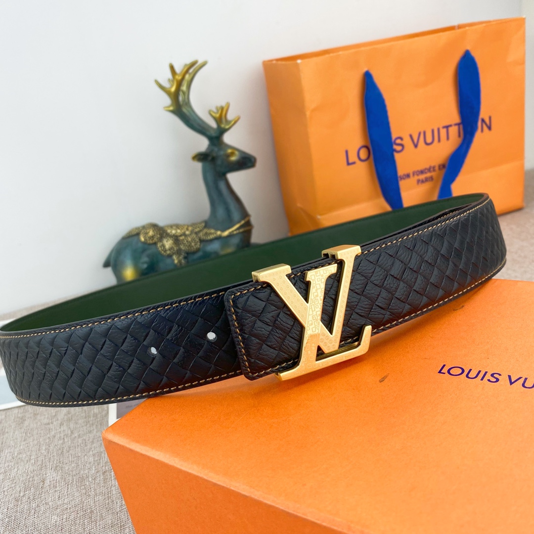 LV💕 特种皮腰带系列 ，原厂五金精品不锈钢扣，手感柔软舒适 宽3.8CM。