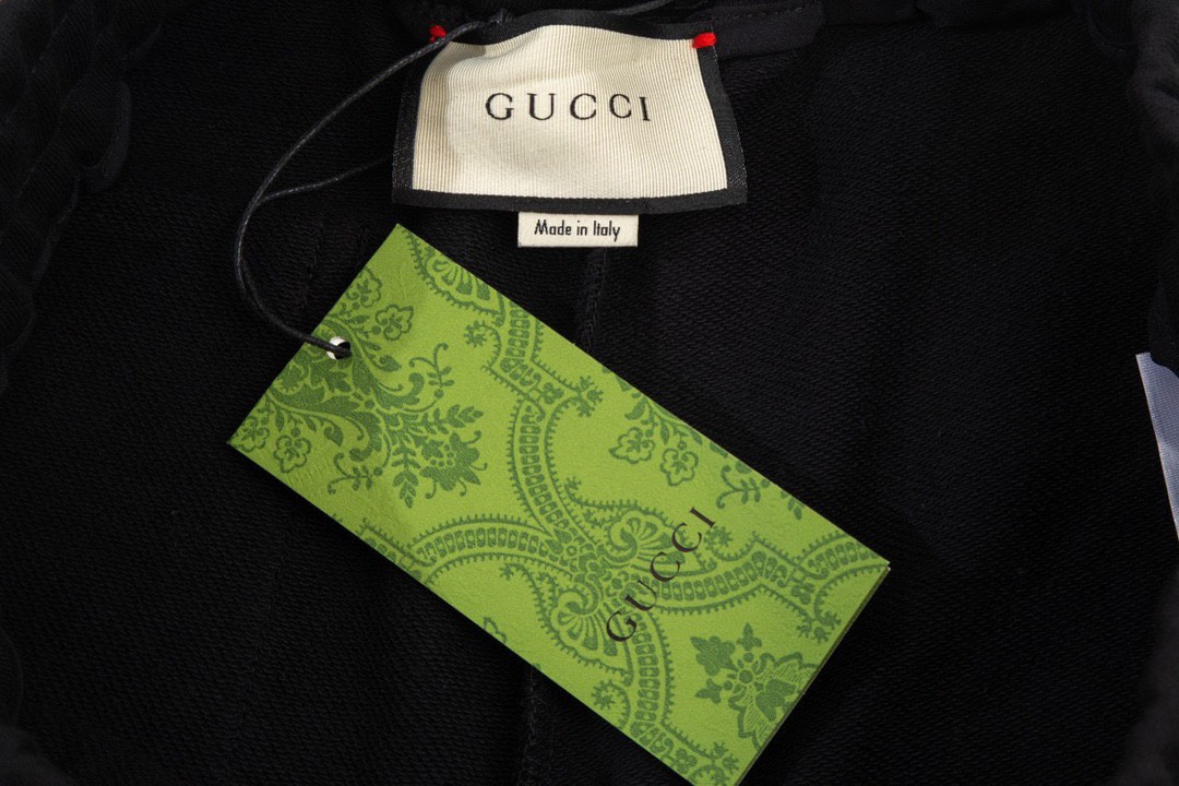 古驰/Gucci 秋冬新品双G刺绣条纹拼色长裤裤管两侧撞色条纹互扣式双G刺绣