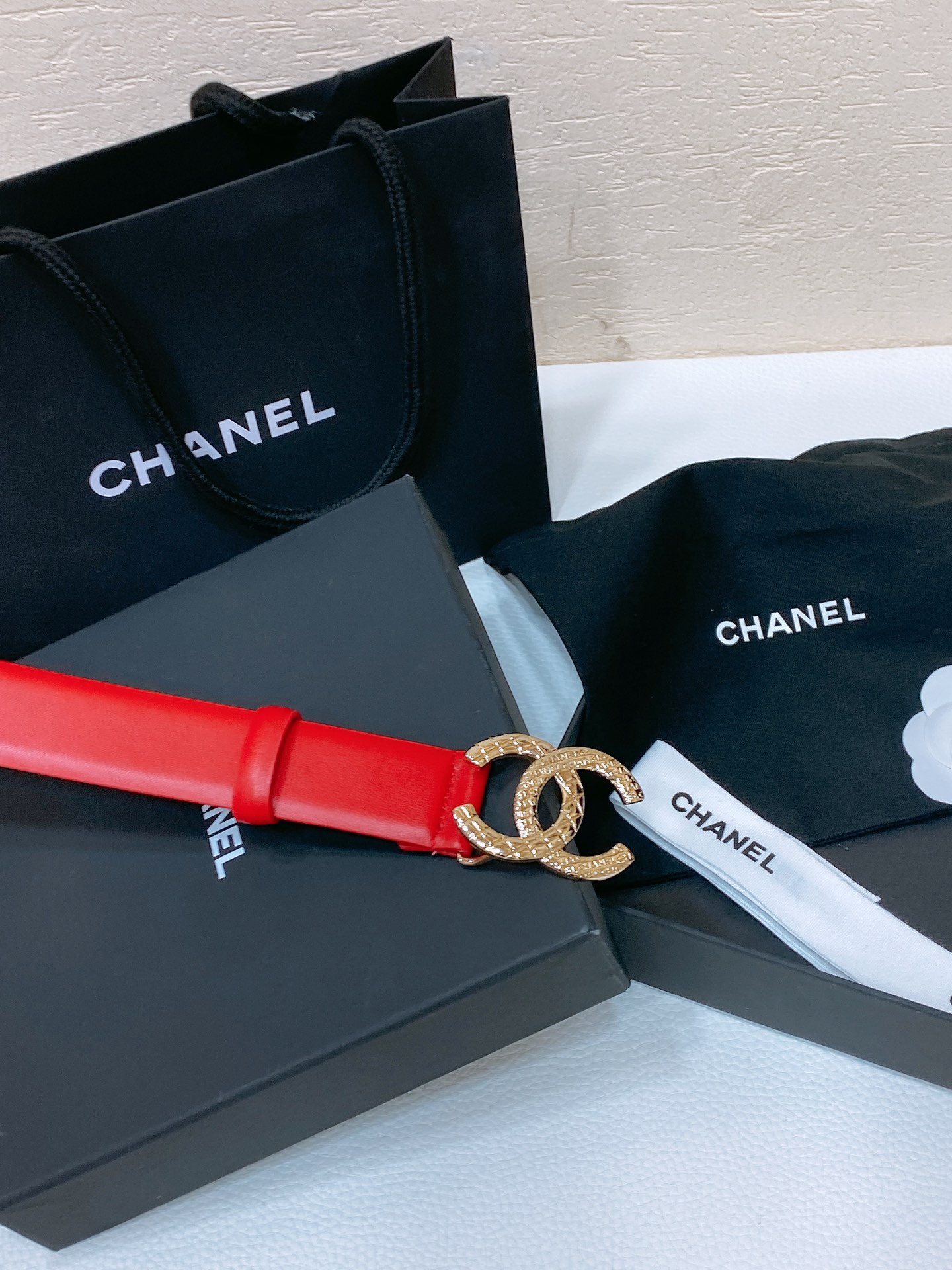 Chanel24c黄铜金属logo搭扣黄铜金属进口胎牛皮平纹带身手感柔软细腻3.0cm