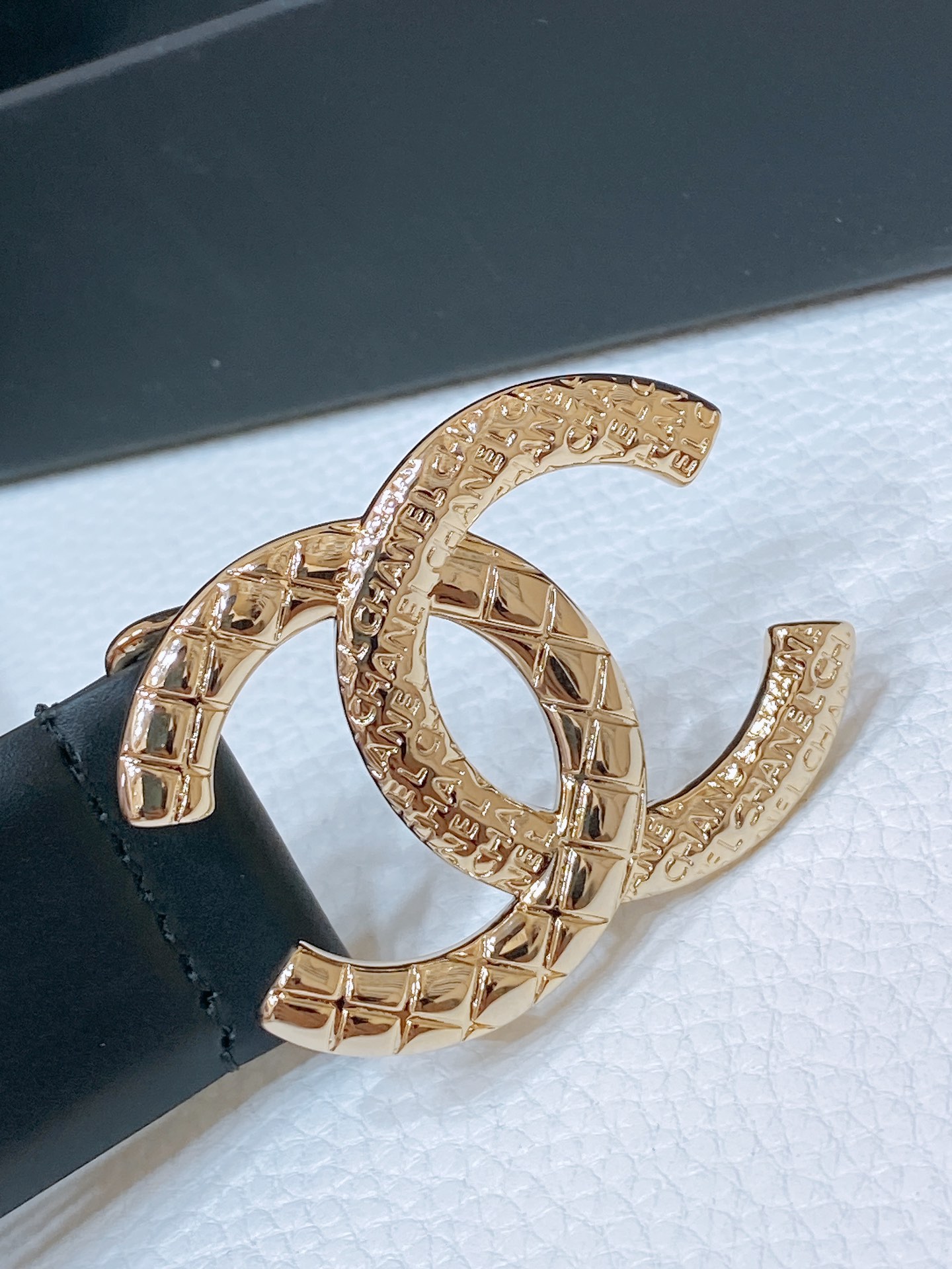 Chanel24c黄铜金属logo搭扣黄铜金属进口胎牛皮平纹带身手感柔软细腻3.0cm