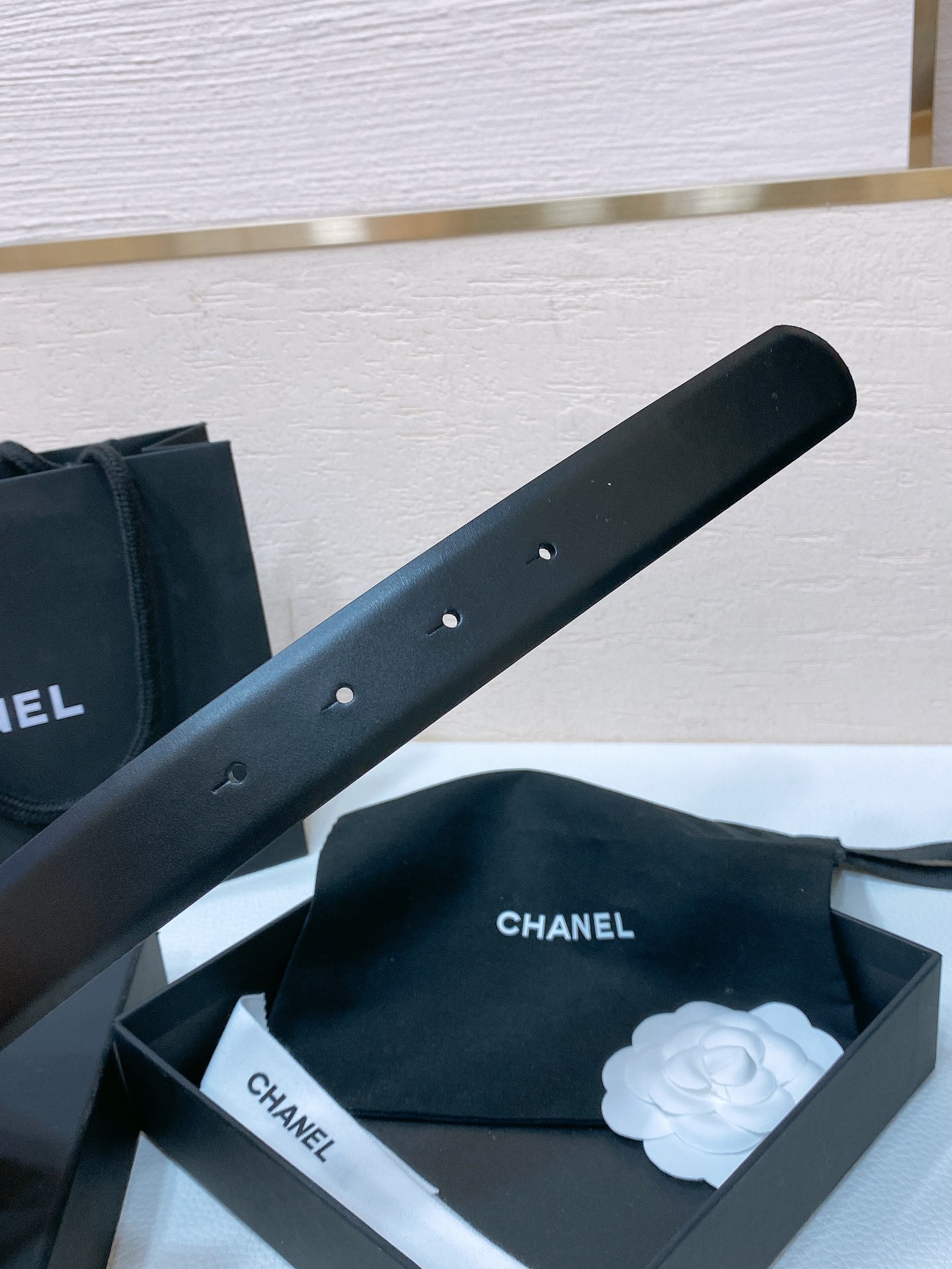 Chanel24c黄铜金属logo搭扣黄铜金属进口胎牛皮平纹带身手感柔软细腻3.0cm