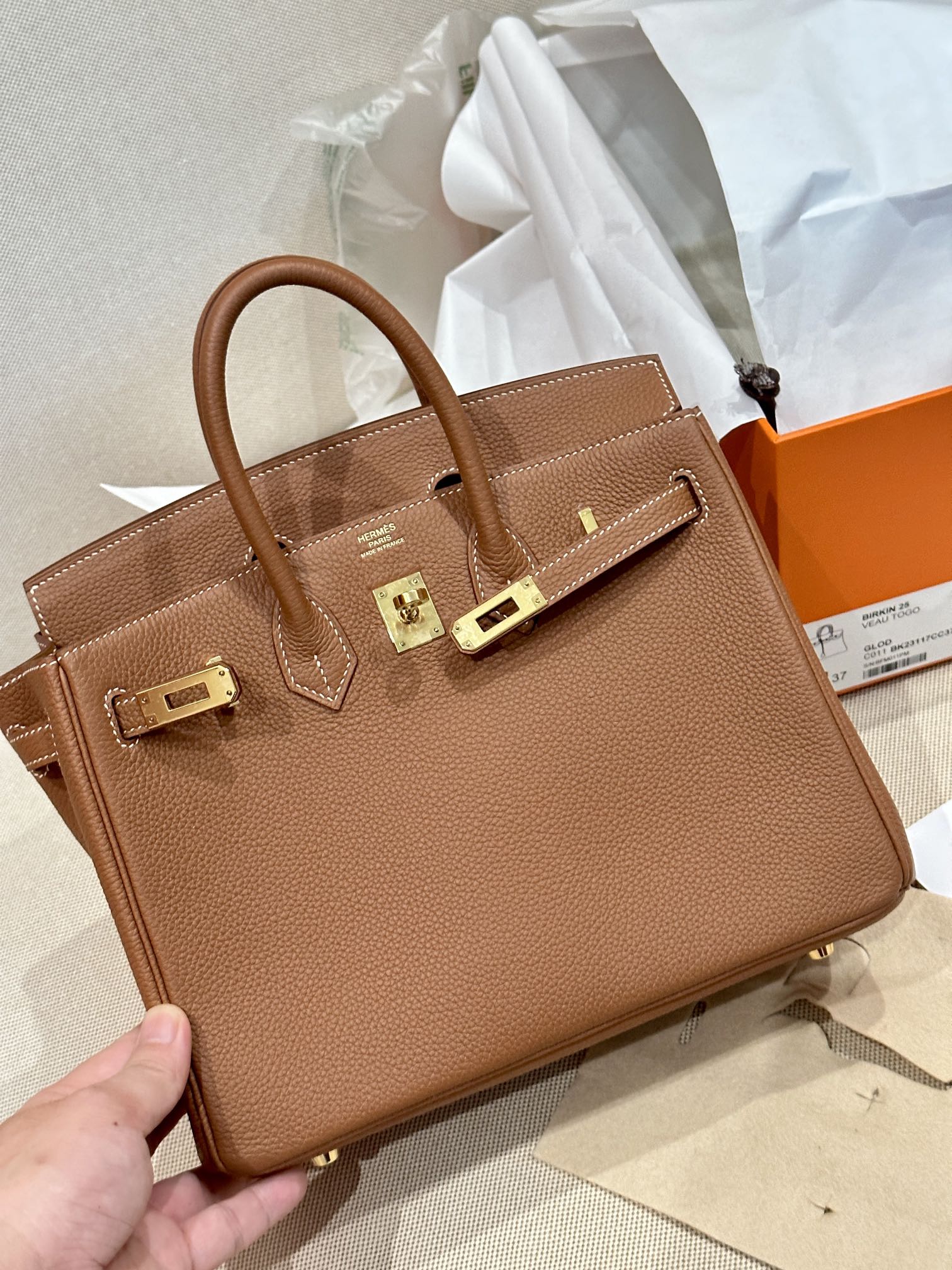Hermes Birkin 25 Gold Togo 25 everyday