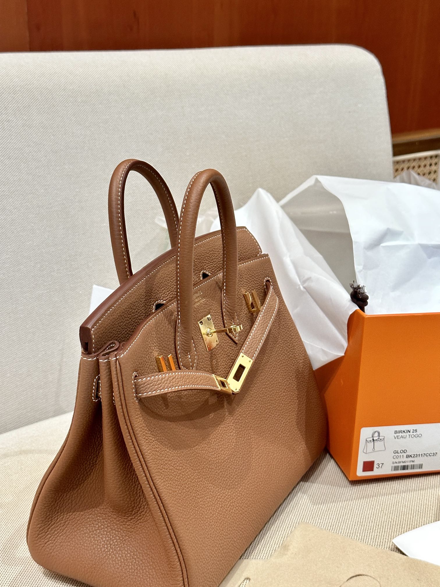 Hermes Birkin 25 Gold Togo 25 everyday