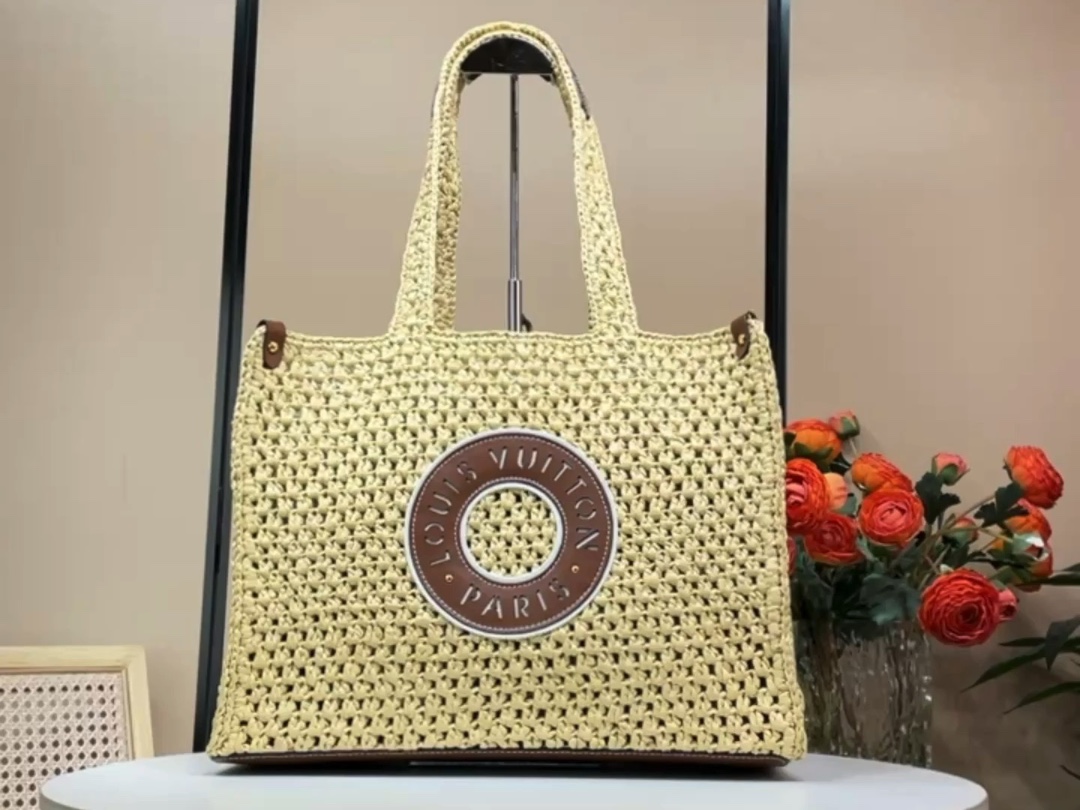 Louis Vuitton LV Onthego Tassen handtassen Weven Raffia M24723