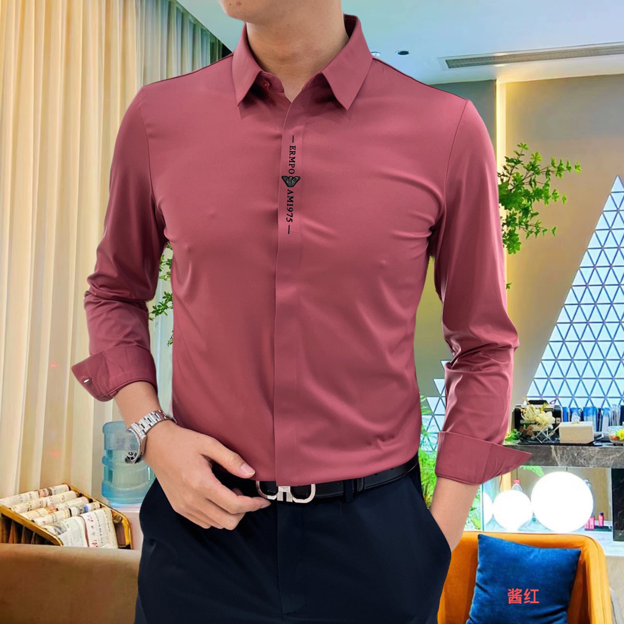 NO:646290,Seamless nylon long-sleeved shirt, simple European light luxury style 3507#M-4XL,,shirts,alexander wang19860909无痕锦氨长袖衬衫 简欧轻奢风 3507#M-4XL,,shirts,alexander wang,Men's clothing