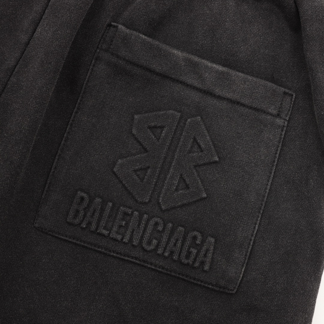 balenciaga巴黎世家 水洗凹凸印花短裤