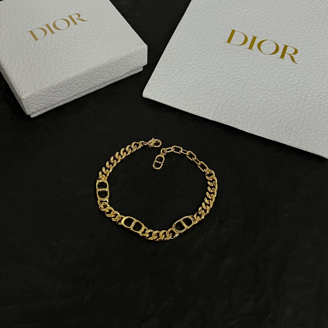 Dior Joalheria Pulseira Amarelo Latão