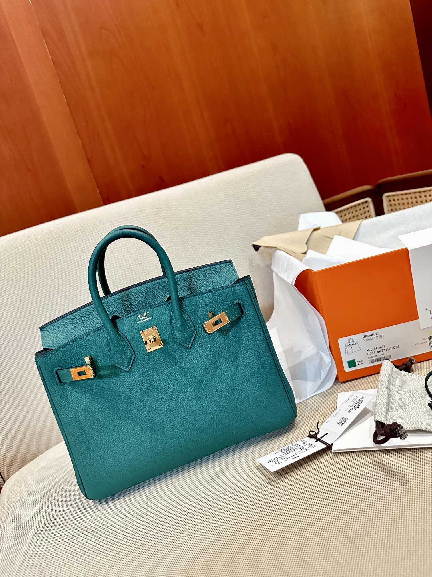 Hermes Birkin 25 Green Togo 25 handbag everyday