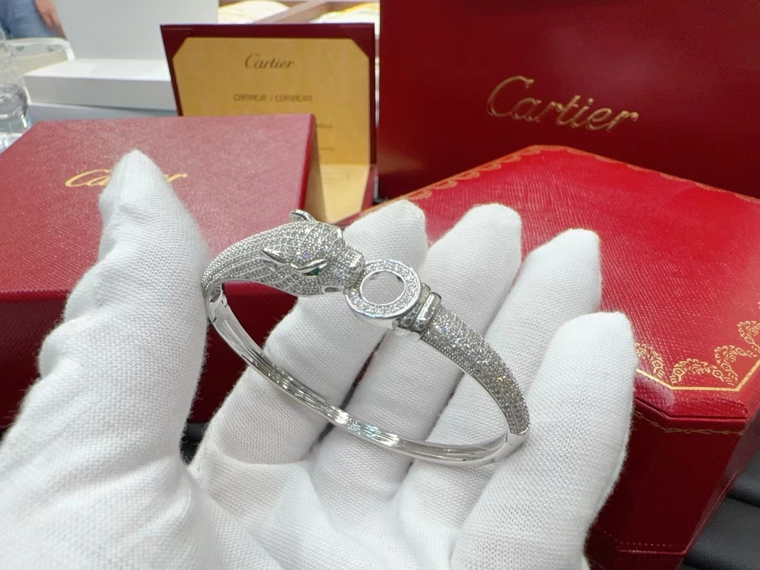 Cartier Juwelen Armbänder Gold Platin Weiß Mit Diamanten besetzt