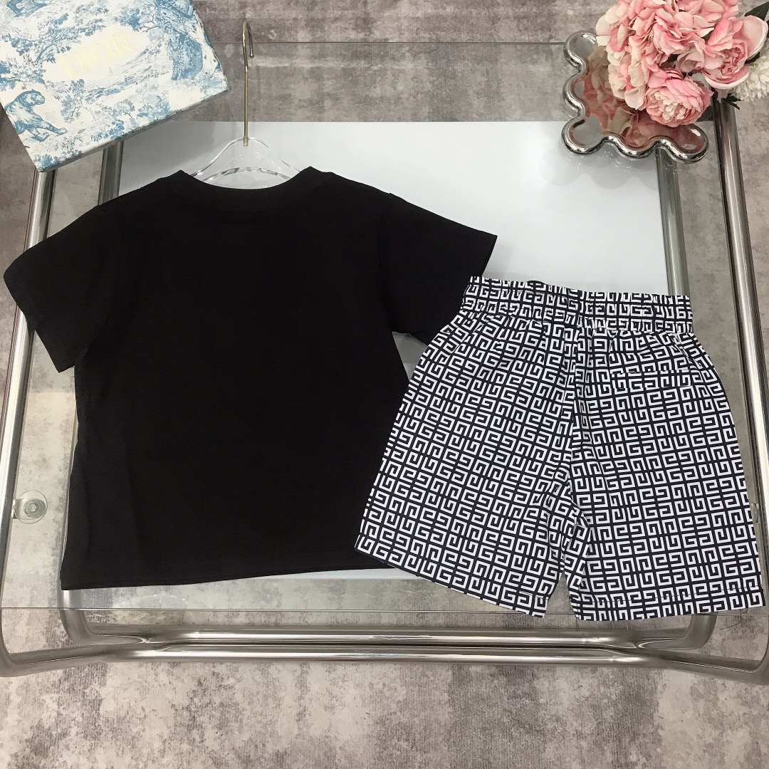 New Logo-Printed Round-Capped T-Shirts in Black and White, Sizes 100-150 CM #168 - 图片 9