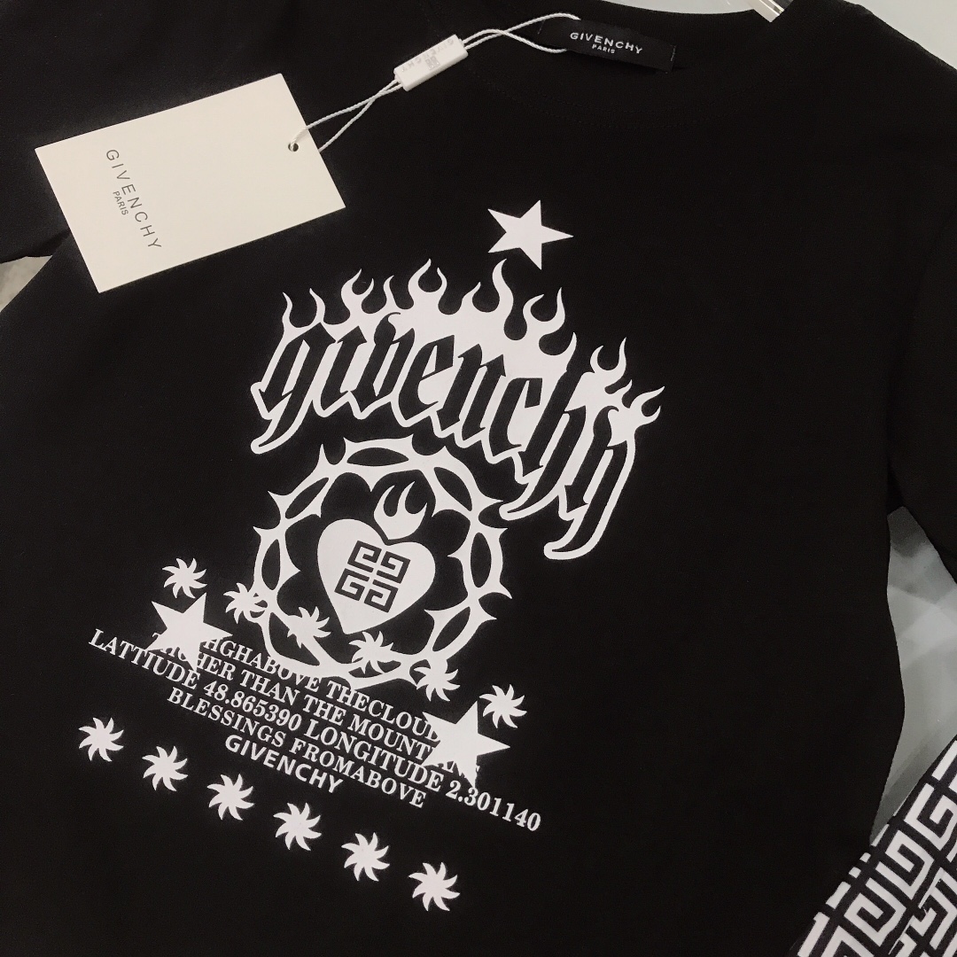 New Logo-Printed Round-Capped T-Shirts in Black and White, Sizes 100-150 CM #168 - 图片 6